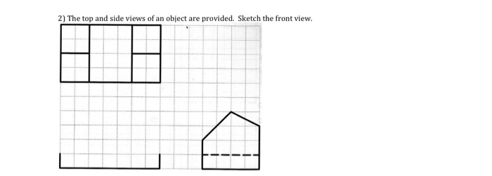 Solved 2) The top and side views of an object are provided. | Chegg.com