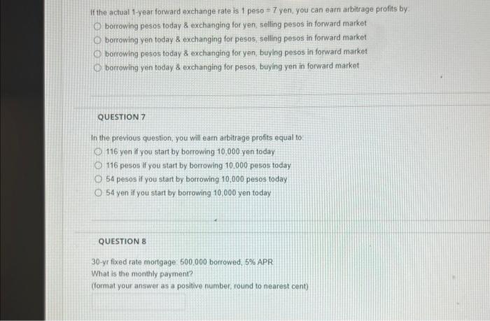 Solved If the actual 1-year forward exchange rate is 1 peso | Chegg.com