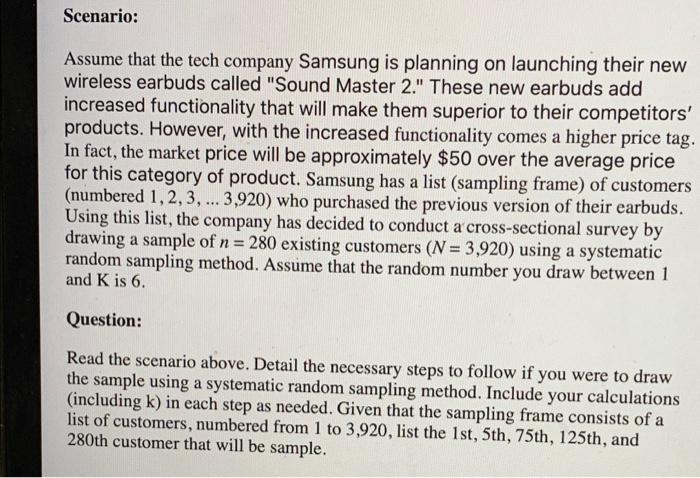 Solved Assume that the tech company Samsung is planning on | Chegg.com