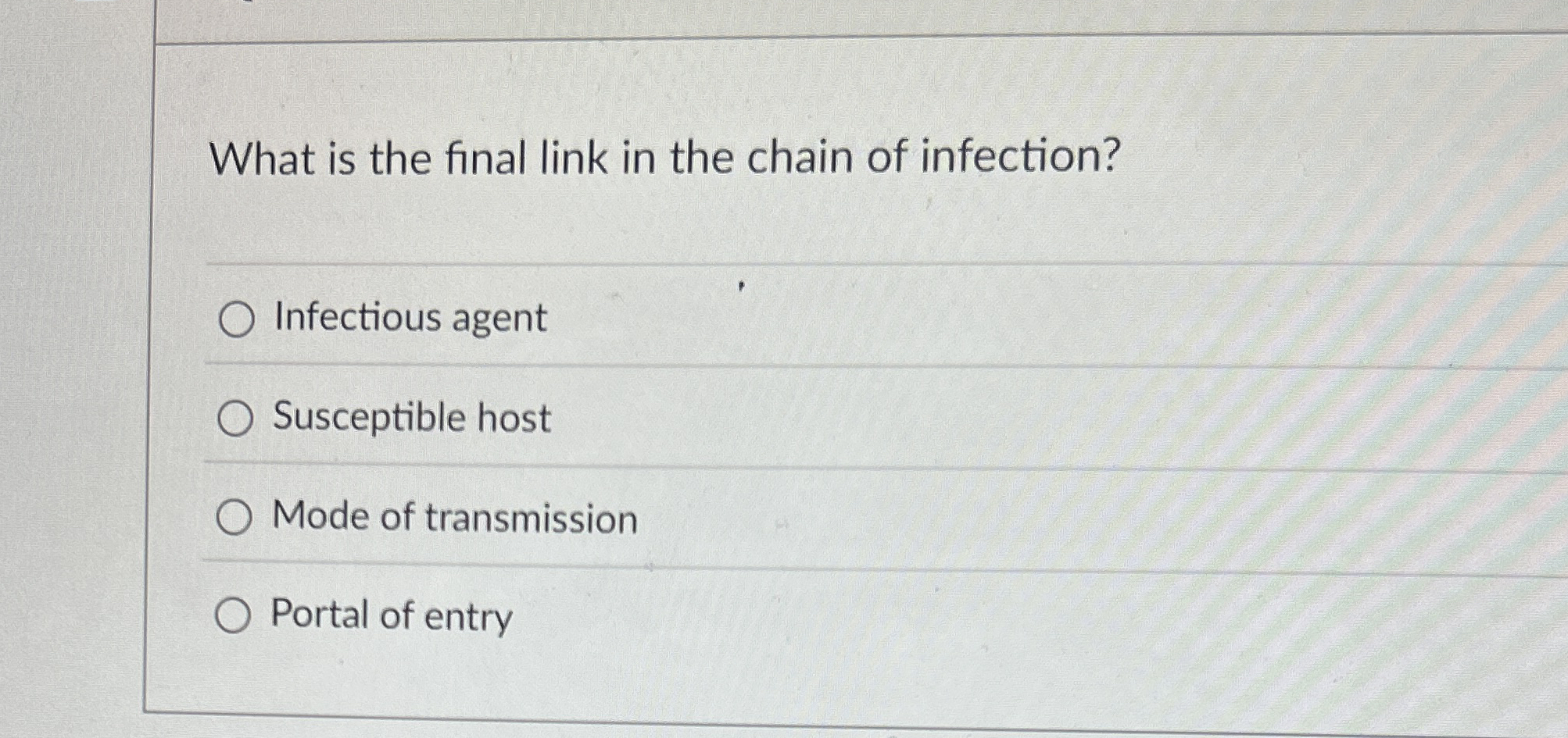 Solved What is the final link in the chain of | Chegg.com