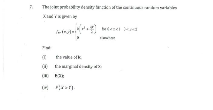 Solved The joint probability density function of the | Chegg.com