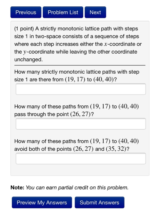 Solved Previous Problem List Next (1 point) A strictly