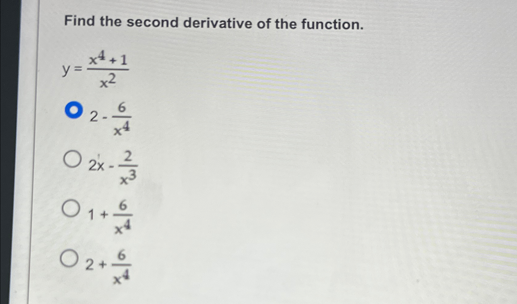 Solved Find The Second Derivative Of The