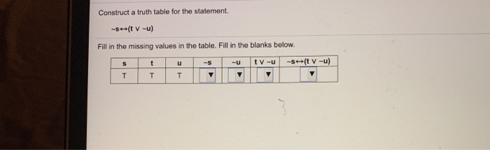 Solved Construct A Truth Table For The Given Statement. -b | Chegg.com