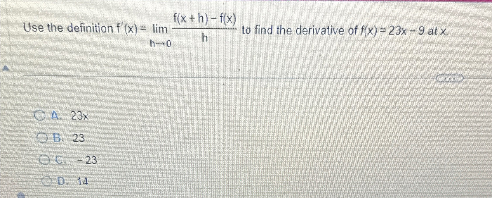 Solved Use The Definition F X Limh→0f X H F X H ﻿to Find