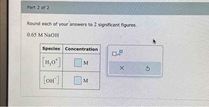 Solved Round each of your answers to 2 significant figures. | Chegg.com
