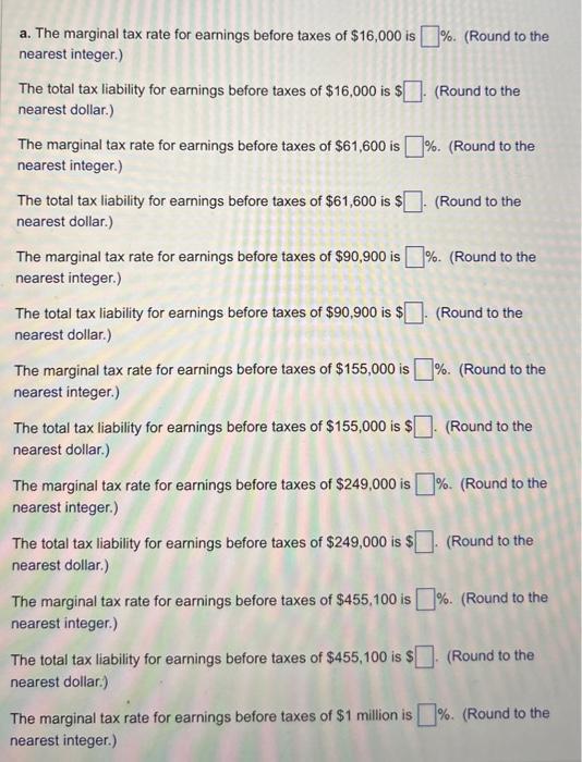 b. Plot the marginal tax rates (measured on the | Chegg.com