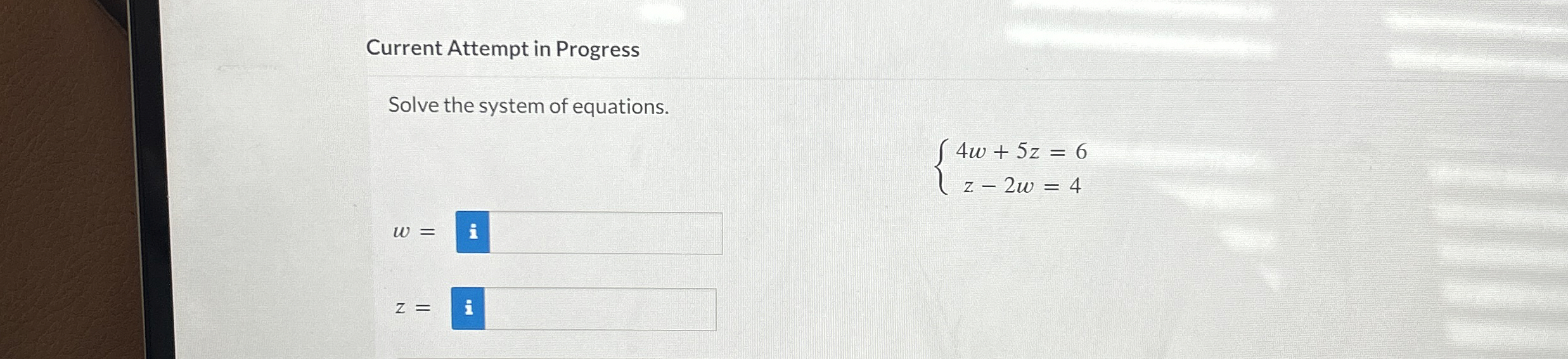 Solved Current Attempt in ProgressSolve the system of | Chegg.com