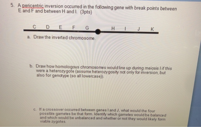 Solved 5. A pericentric inversion occurred in the following | Chegg.com