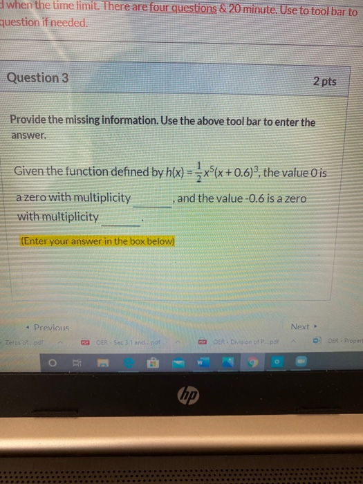 Solved when the time limit. There are four questions & 20 | Chegg.com