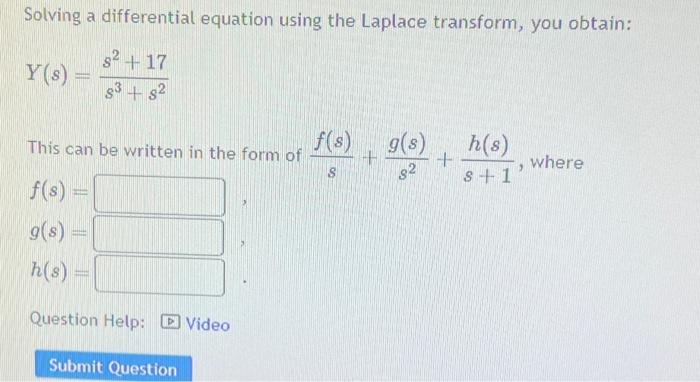 Solved Solving a differential equation using the Laplace | Chegg.com