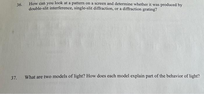 Solved 36. How can you look at a pattern on a screen and | Chegg.com