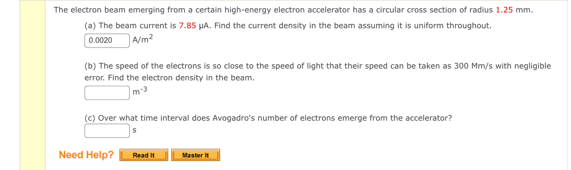 Solved The electron beam emerging from a certain high-energy | Chegg.com