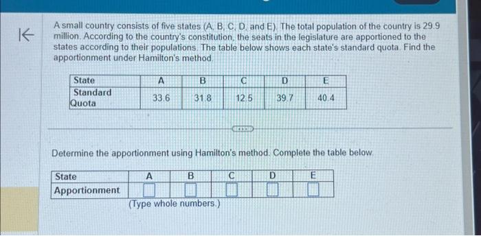 Solved K A Small Country Consists Of Five States (A, B, C, | Chegg.com