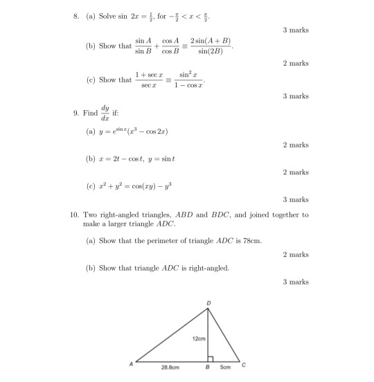 Solved 8. (a) Solve sin 20 - , for- | Chegg.com