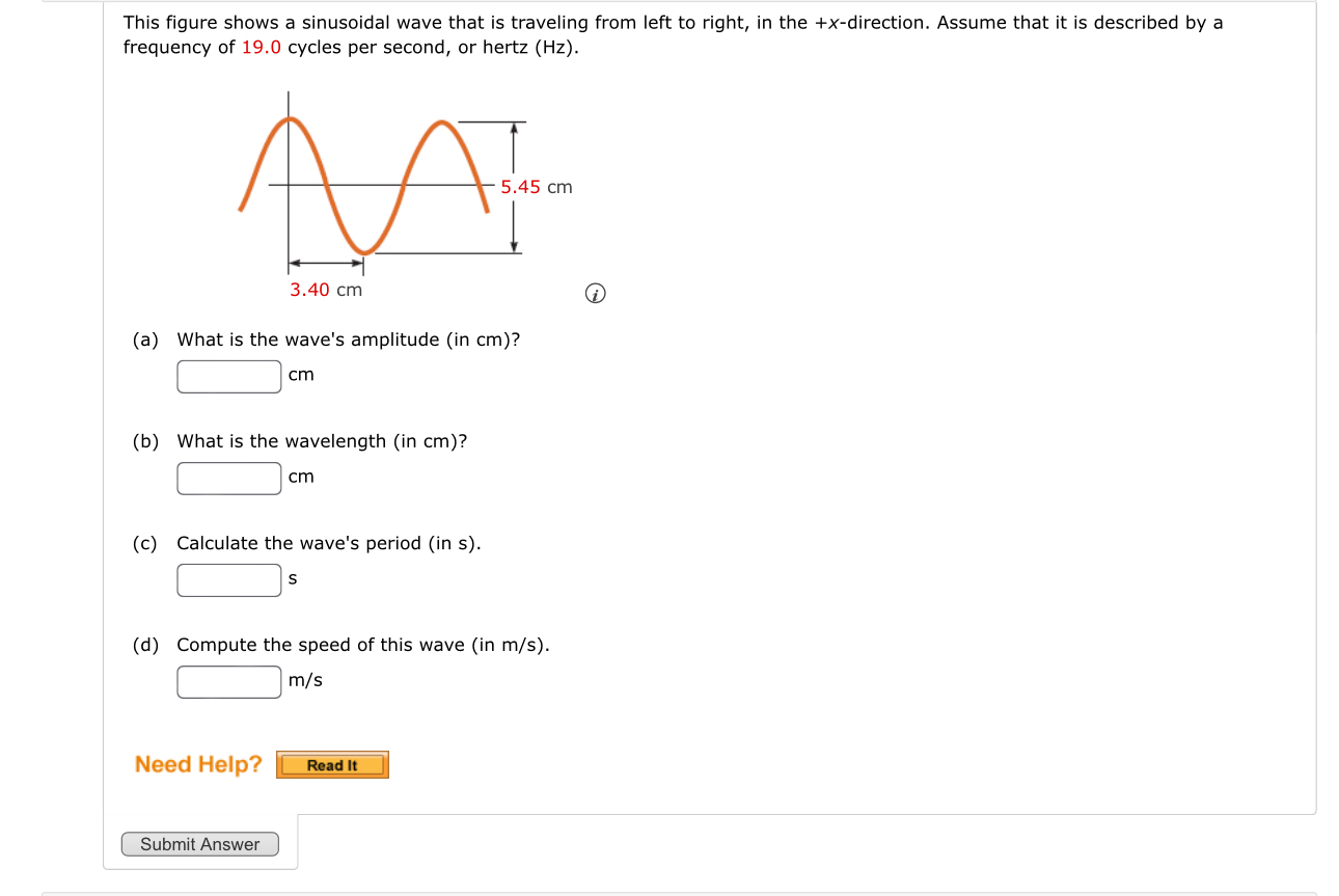 Solved This figure shows a sinusoidal wave that is traveling | Chegg.com