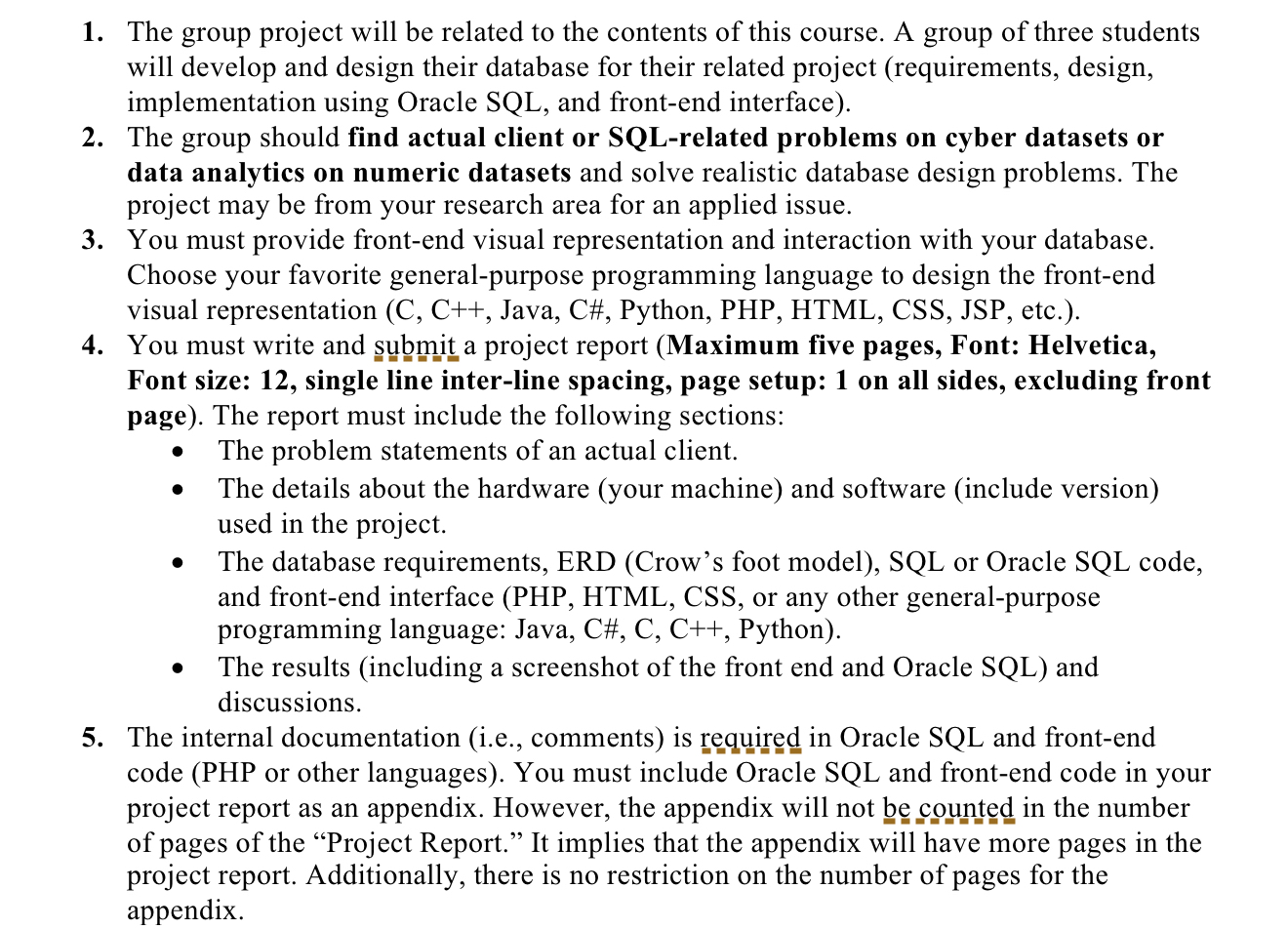 Solved The group project will be related to the contents of | Chegg.com