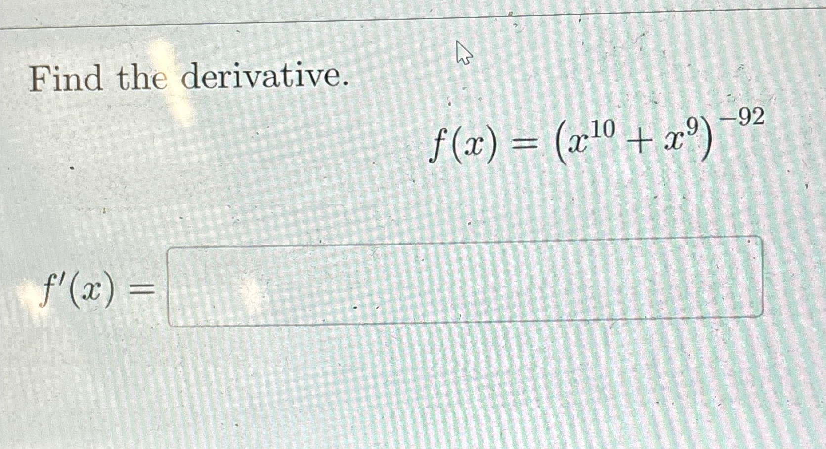 derivative of x upon 10 x