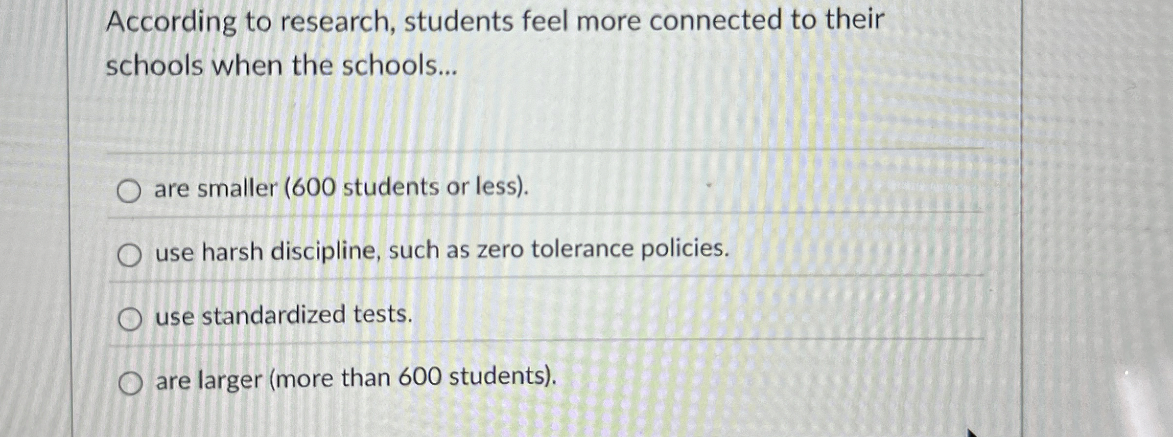 Solved According to research, students feel more connected | Chegg.com