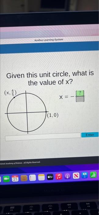 Solved Acellus Learning System Given This Unit Circle, What | Chegg.com