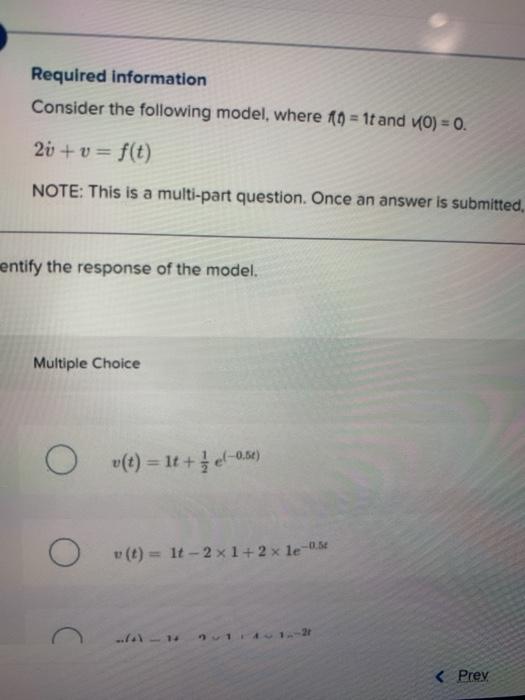 Solved Required Information Consider The Following Model, | Chegg.com