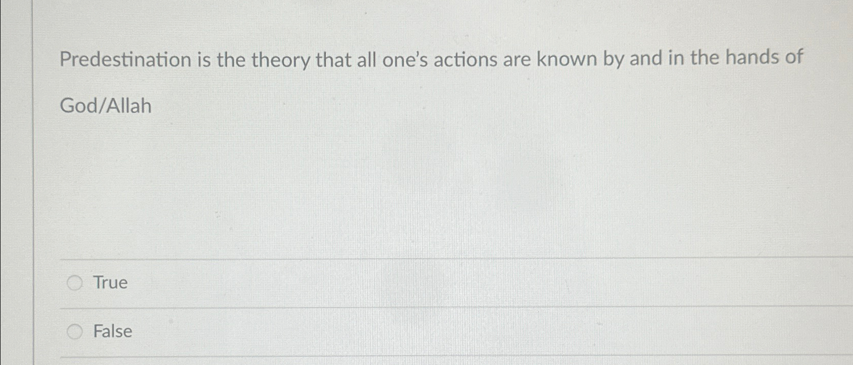 Solved Predestination is the theory that all one's actions | Chegg.com
