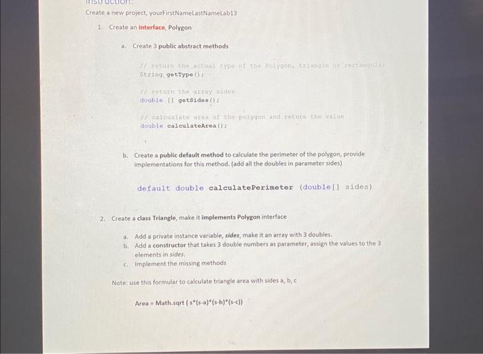 Solved Create a new project, yourfirstNameLastNameLab13 1. | Chegg.com
