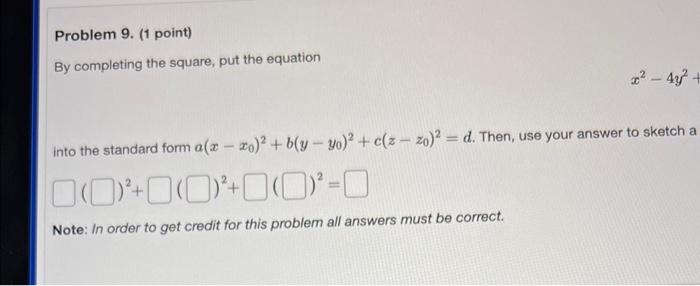 Solved By completing the square, put the equation x2−4y2+ | Chegg.com