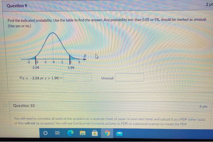Solved Question 9 2 pt Find the indicated probability. Use | Chegg.com