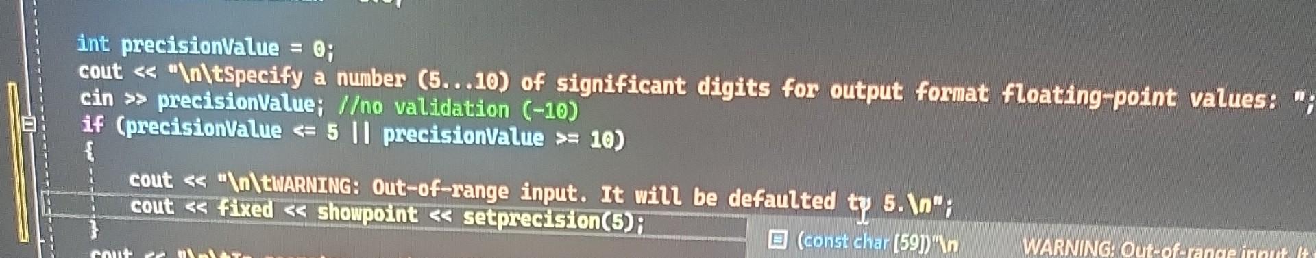 Solved I need help with C ++ in setting my precision to 5 | Chegg.com