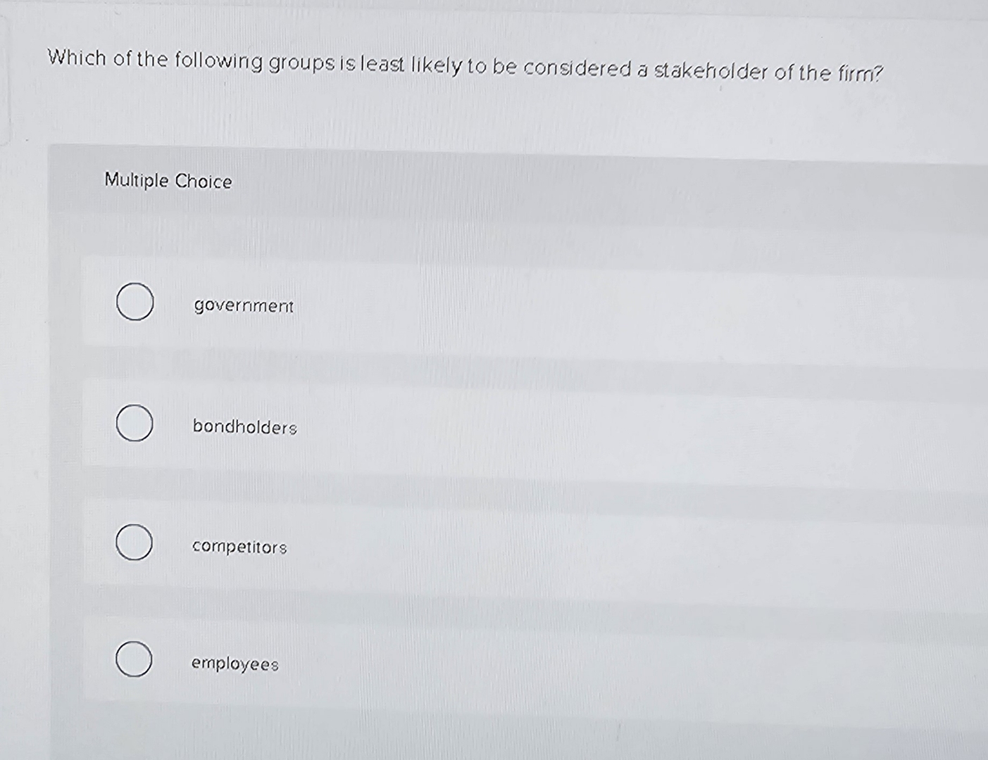 Solved Which of the following groups is least likely to be | Chegg.com