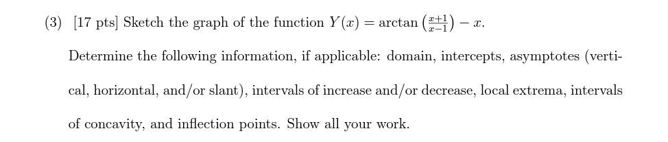 Solved (3) [17 pts] Sketch the graph of the function | Chegg.com