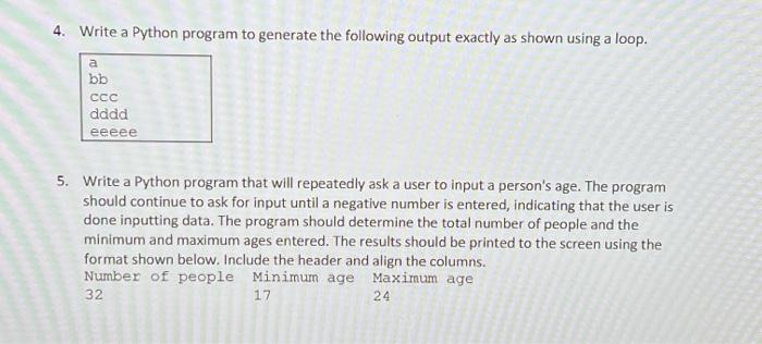 Solved Code writing problems: 1. Write a Python program to | Chegg.com
