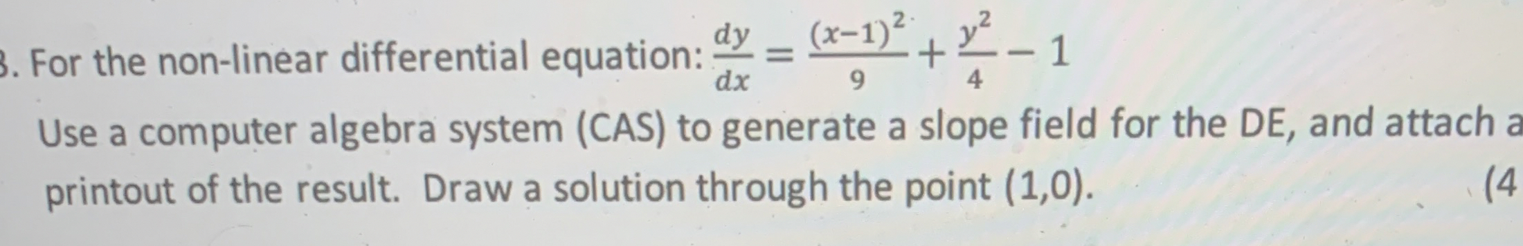 Solved For the non-linear differential equation: | Chegg.com