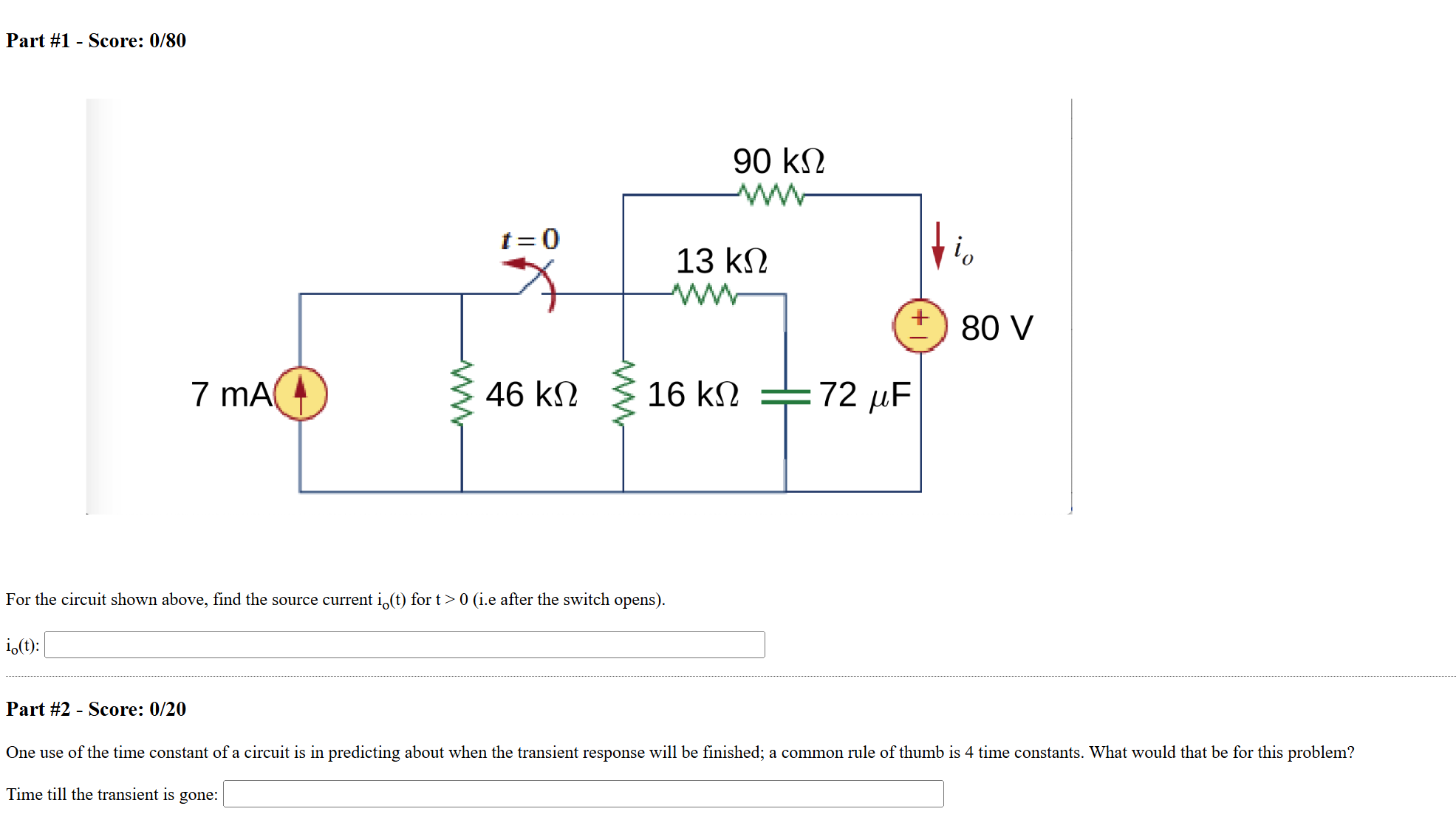 Solved For the circuit shown above, find the source current | Chegg.com