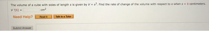 Solved s . Find the rate of change of the volume with | Chegg.com
