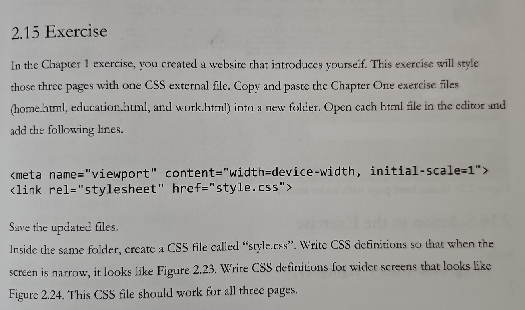 In the Chapter 1 exercise, you created a website that | Chegg.com