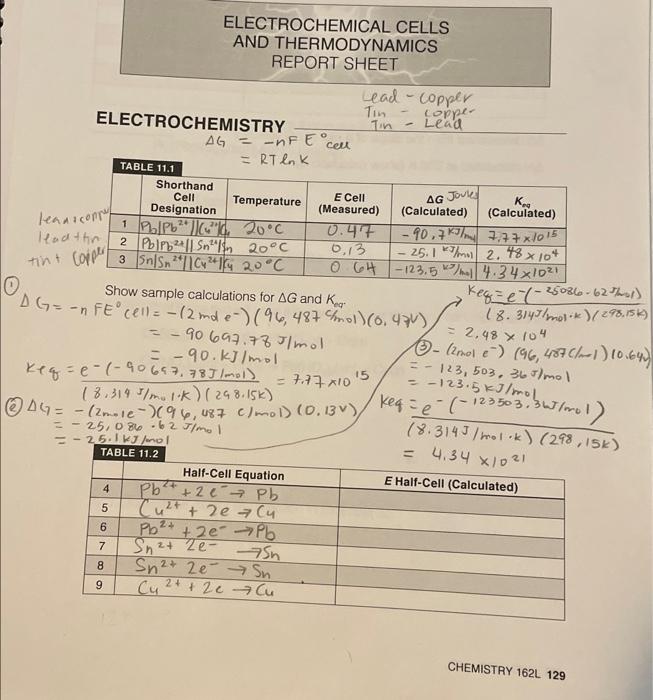 CHEMISTRY 162 L 129 | Chegg.com