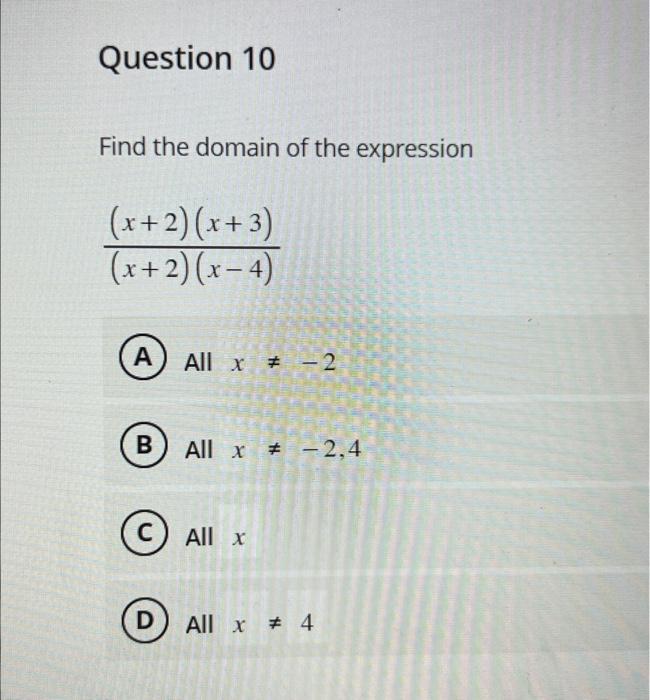 Solved Find the domain of the expression | Chegg.com