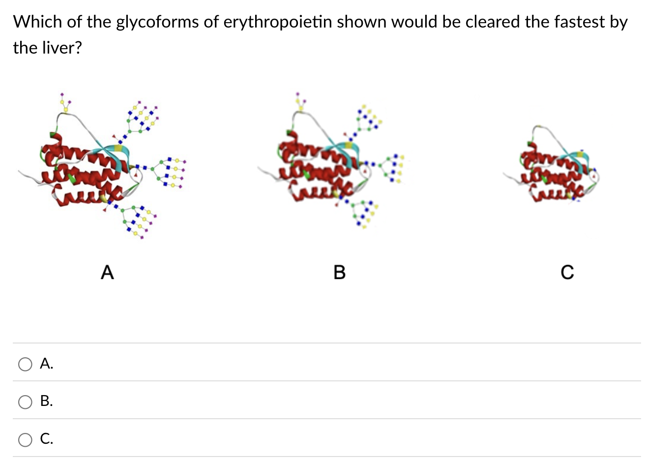 Solved Which of the glycoforms of erythropoietin shown would | Chegg.com