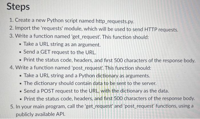 Solved 3. Write a function named 'get_request'. This | Chegg.com