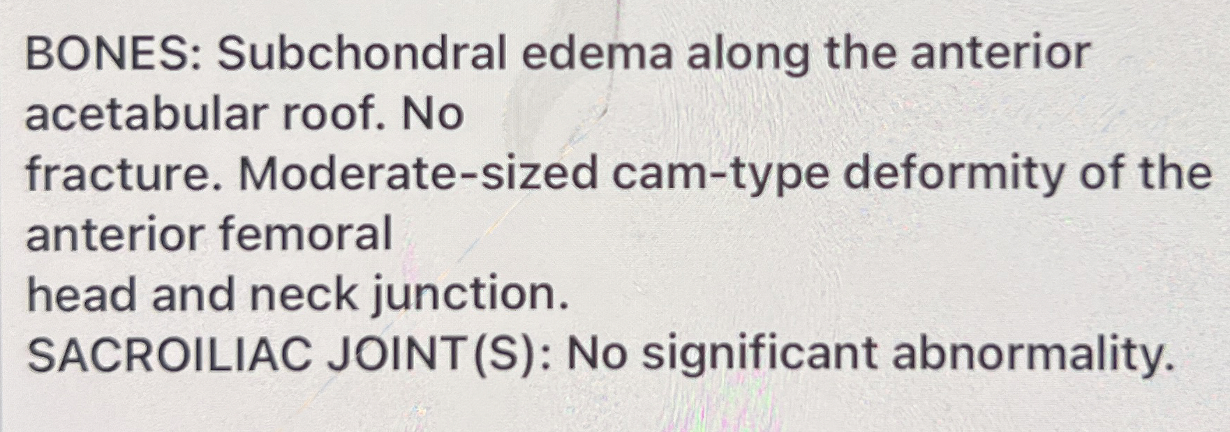 Solved BONES: Subchondral edema along the anterior | Chegg.com