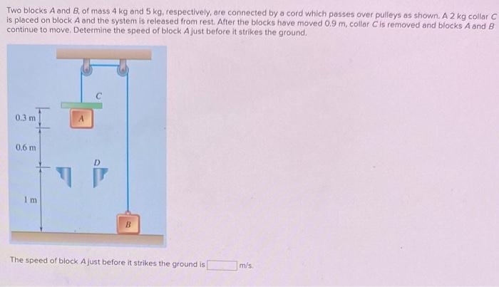 Solved Two Blocks A And B, Of Mass 4 Kg And 5 Kg, | Chegg.com