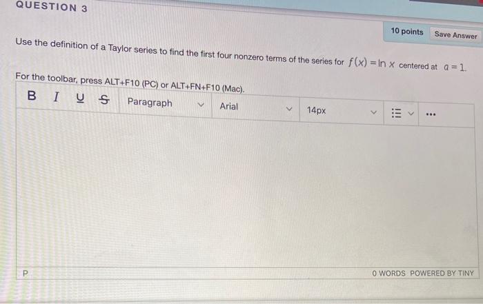 Solved QUESTION 3 10 points Save Answer Use the definition | Chegg.com
