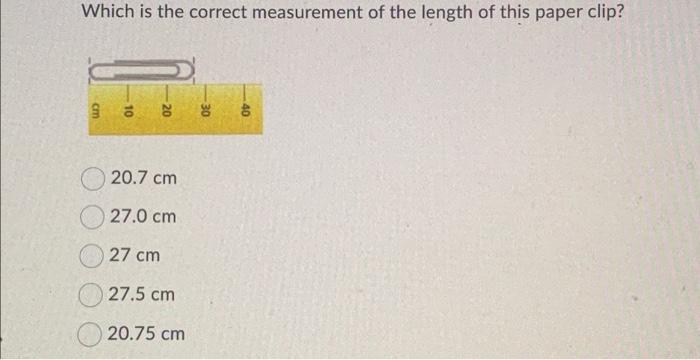 Solved Which is the correct measurement of the length of | Chegg.com