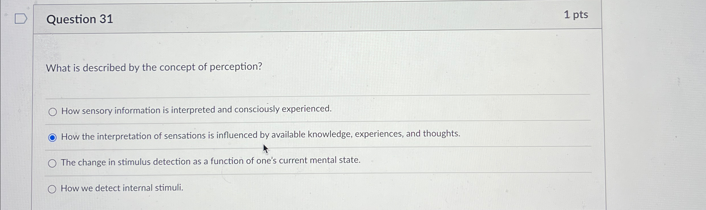 Solved Question 311ptsWhat is described by the concept of | Chegg.com