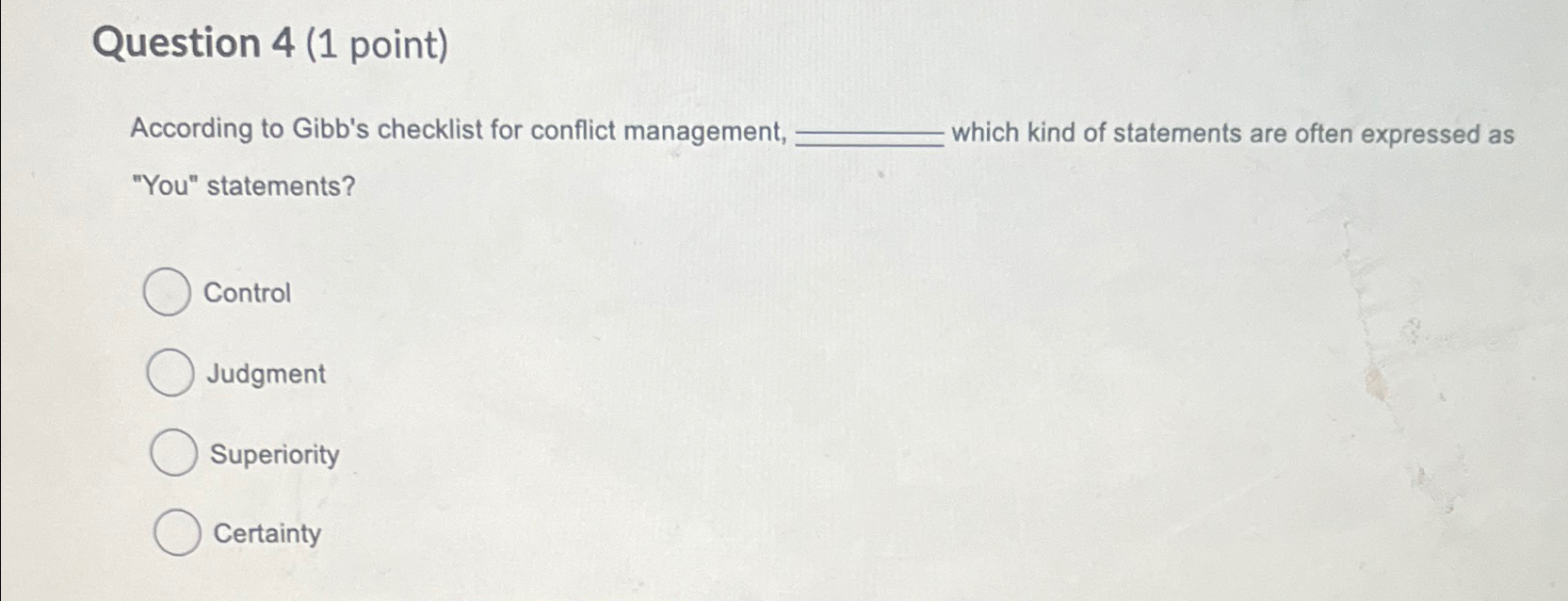 Solved Question 4 (1 ﻿point)According To Gibb's Checklist | Chegg.com