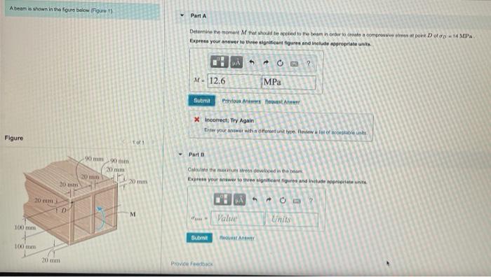 Solved A beam is shown in the four below Figure Part A Denne | Chegg.com