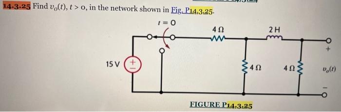 Solved 14.3.25 Find vo(t),t>0, in the network shown in Eig. | Chegg.com