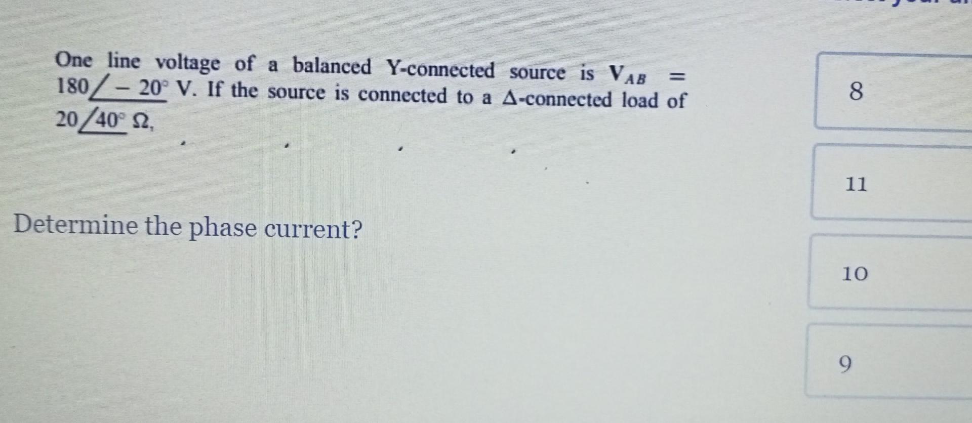 Solved = One line voltage of a balanced Y-connected source | Chegg.com